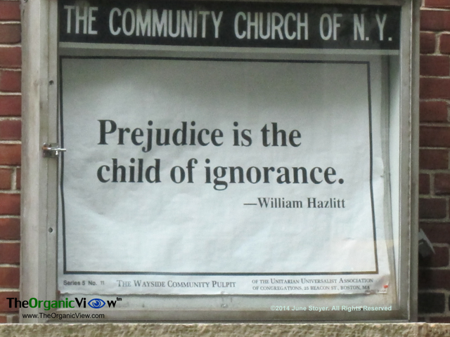 Prejudice is the child of ignorance William Hazlitt
