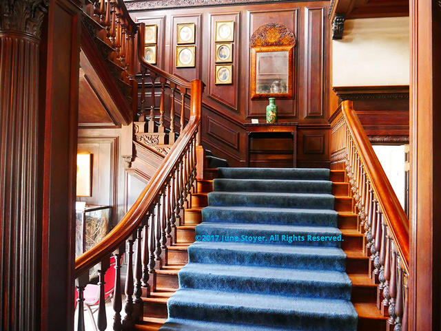 Staircase inside the Phipps Mansion at Old Westbury Gardens