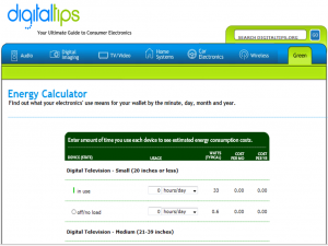 Green Electronics' Calculator for Determining Your Energy Use