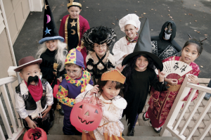 kids dressed up for Halloween