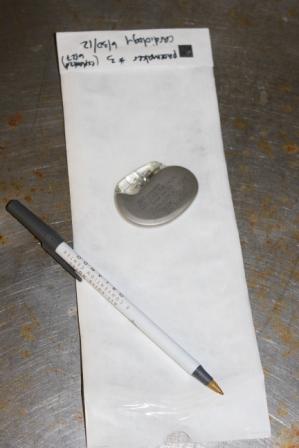 The pacemaker is about the size of a silver dollar.