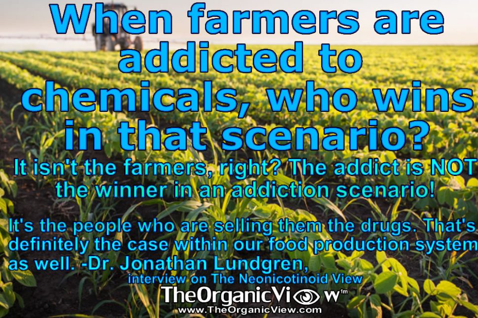 When farmers are addicted to chemicals, who wins in that scenario