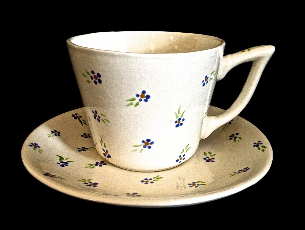Forget-Me-Not teacup & saucer by Sister Augustine 